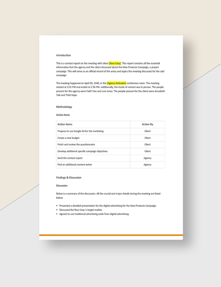 Free Sample Advertising Agency Report Template - Google Docs, Word ...