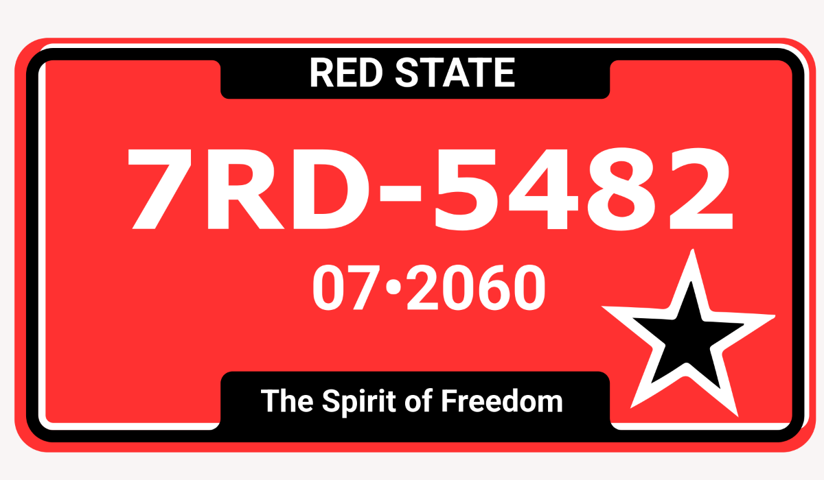 Free Red State License Plate Template to Edit Online