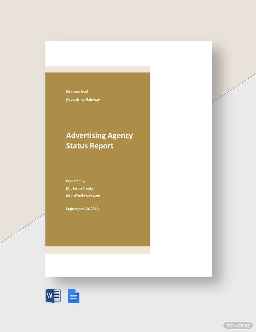 Advertising Agency Status Report Template