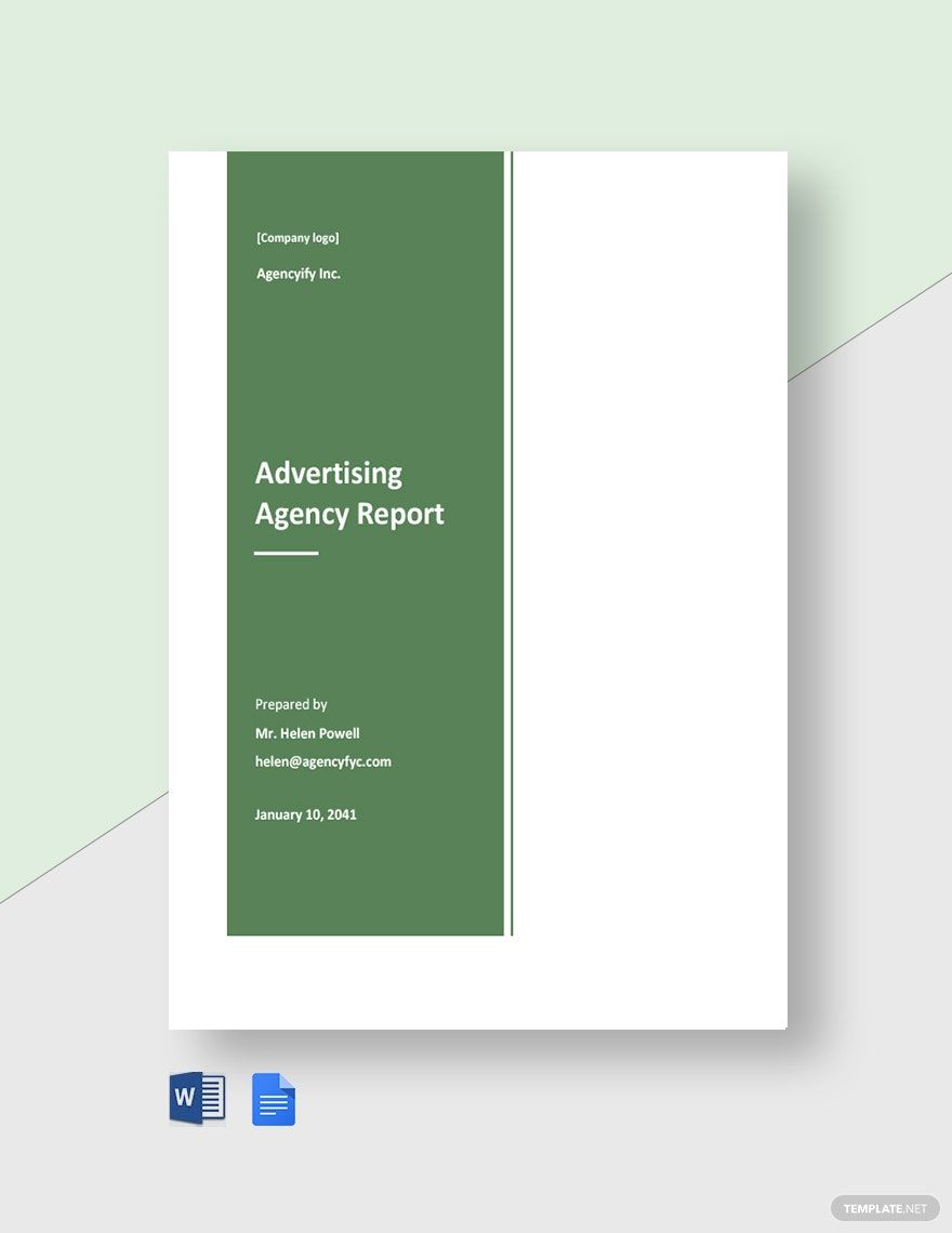 Sample Advertising Agency Report Template
