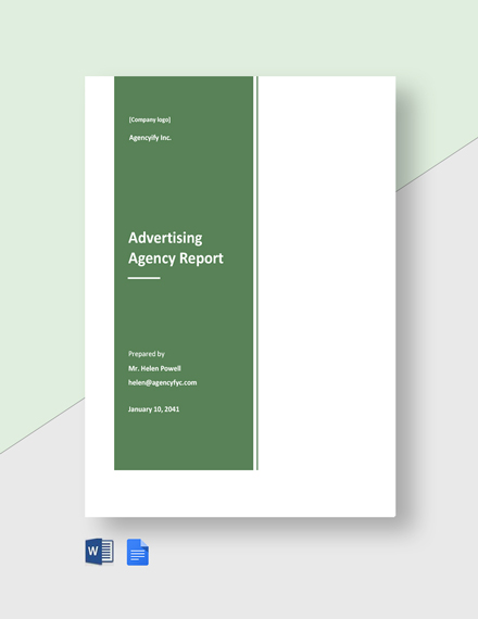 FREE Sample Advertising Agency Report Template - Word | Google Docs