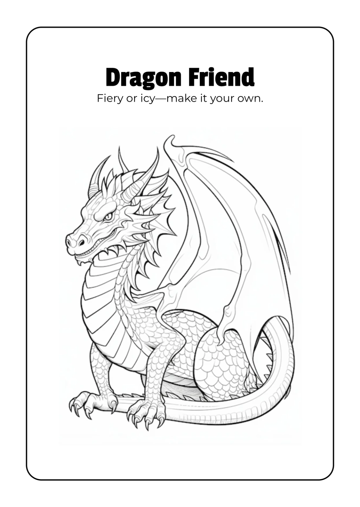 Free Fantasy Creatures Coloring Book Template to Edit Online