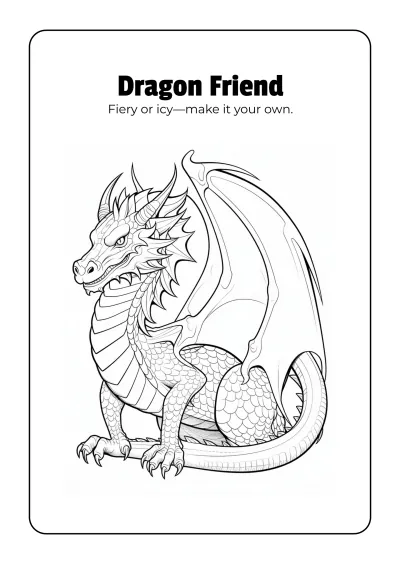 Free Fantasy Creatures Coloring Book Template to Edit Online