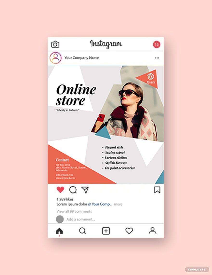 Online Store Instagram Post Template in PSD