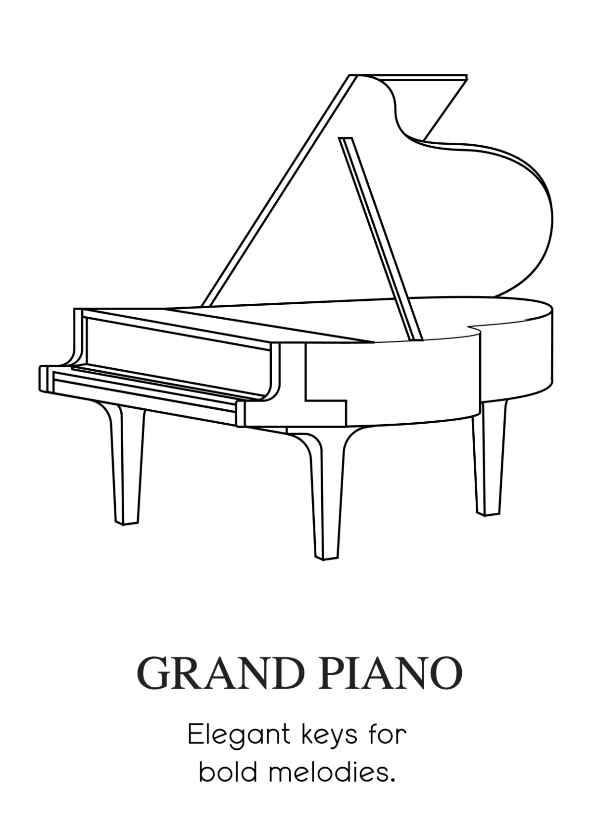 Free Music Instruments Coloring Book Template to Edit Online