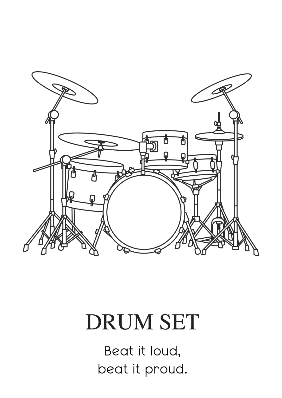 Free Music Instruments Coloring Book Template to Edit Online