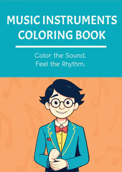 Free Music Instruments Coloring Book Template to Edit Online