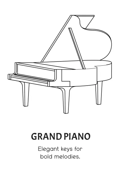 Free Music Instruments Coloring Book Template to Edit Online