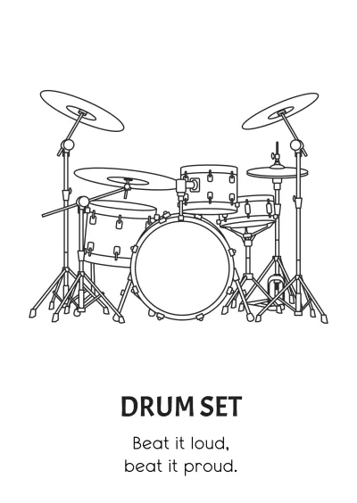 Free Music Instruments Coloring Book Template to Edit Online