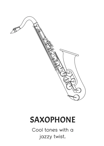 Free Music Instruments Coloring Book Template to Edit Online