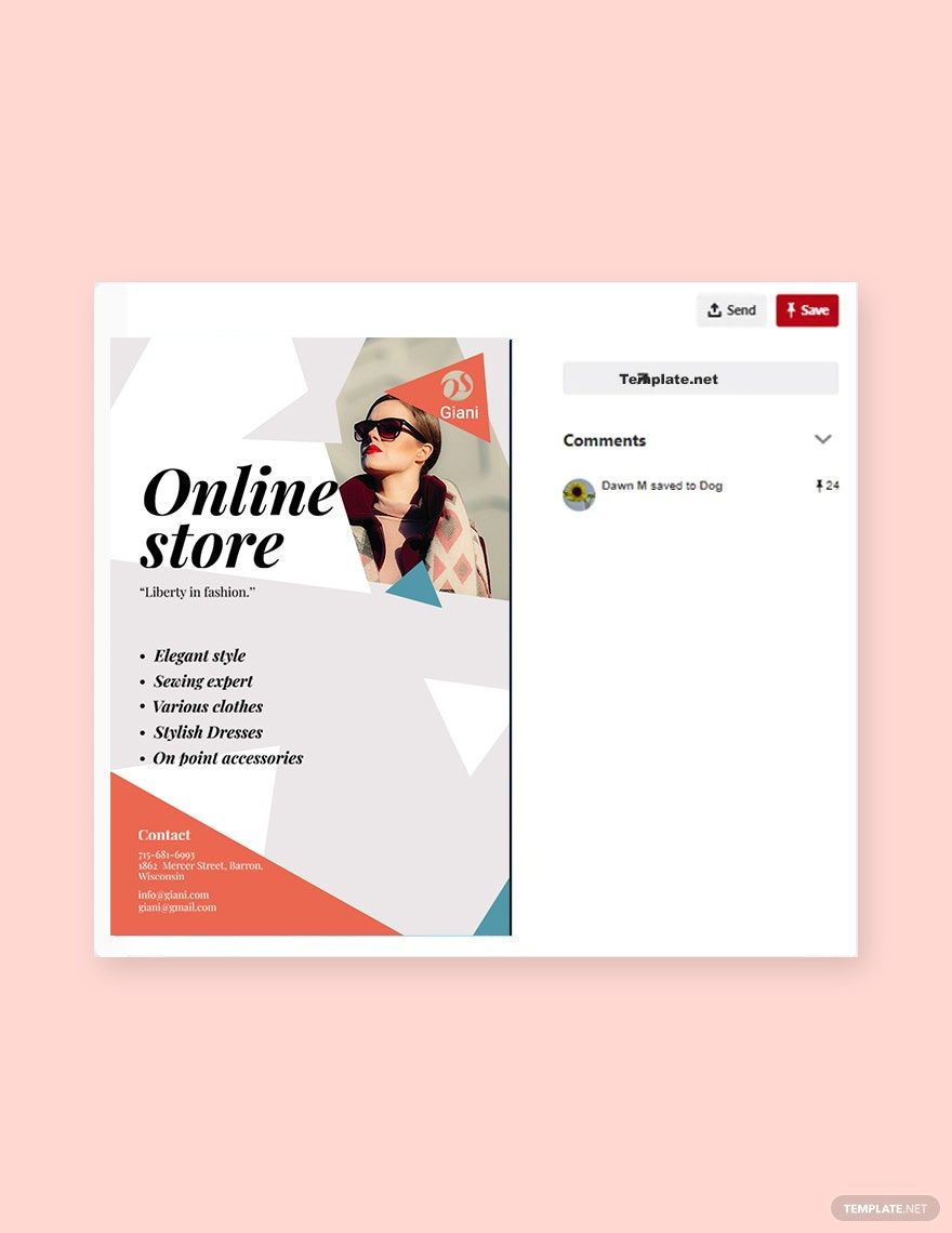 Online Store Pinterest Pin Template in PSD
