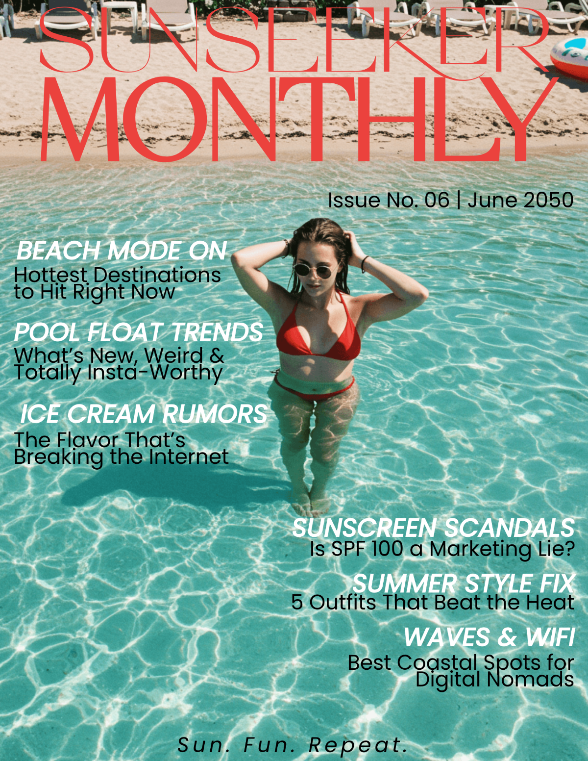 Free Summer Magazine Cover Template to Edit Online