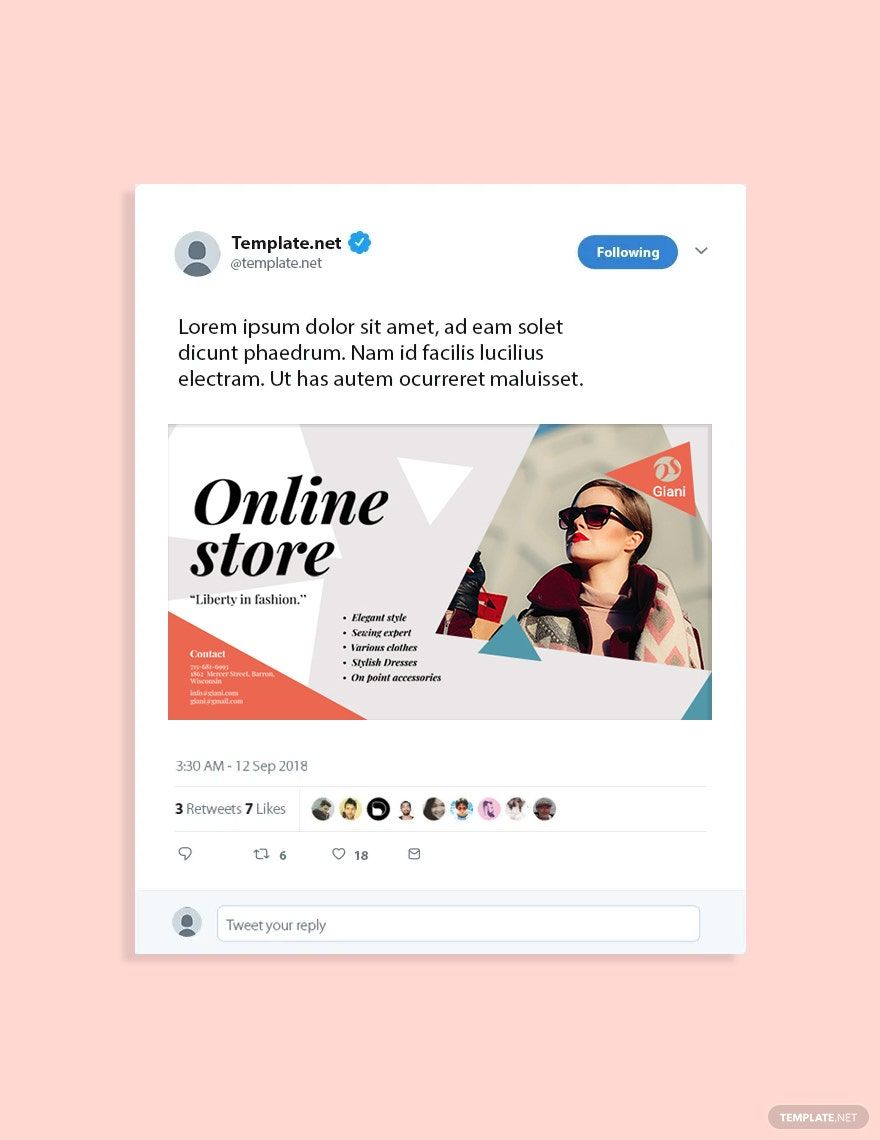 Online Store Twitter Post Template