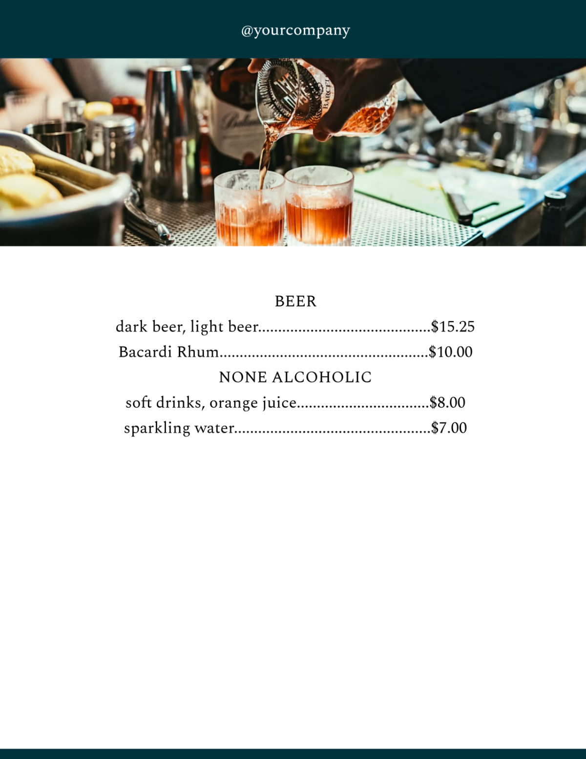 Free Finger Food Menu Template to Edit Online