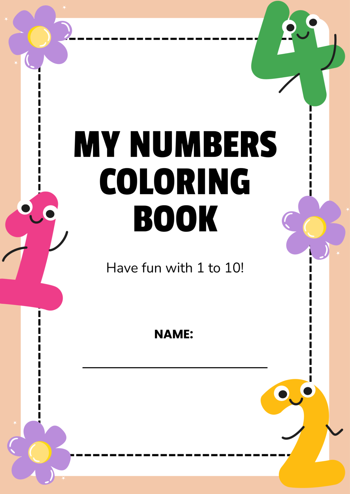 Free Numbers Coloring Book Template to Edit Online