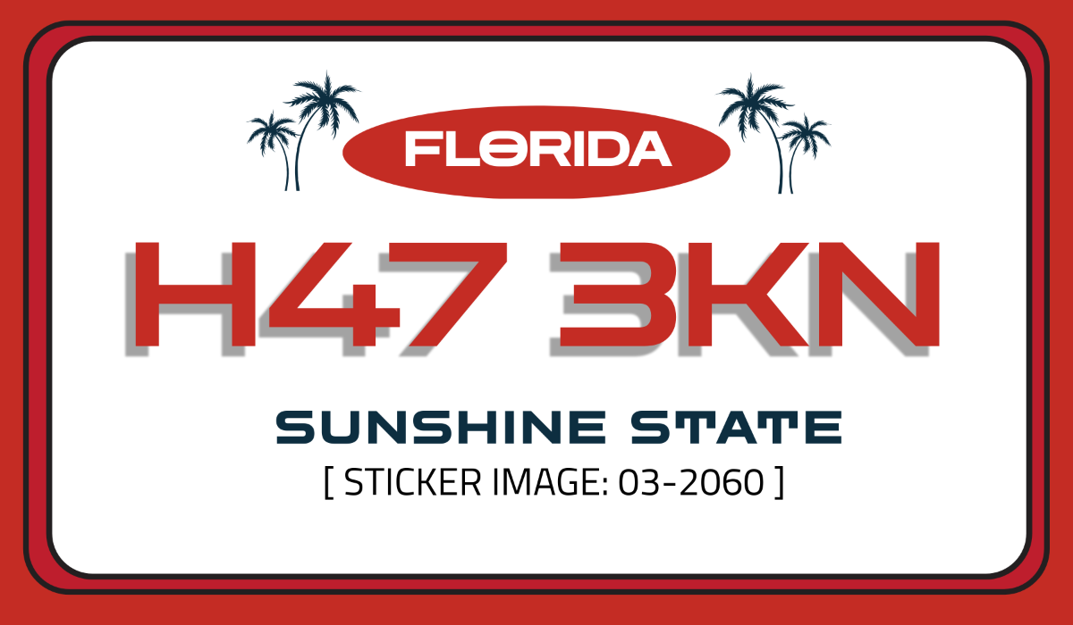 Florida License Plate Template