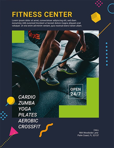fitness center flyer template 1x