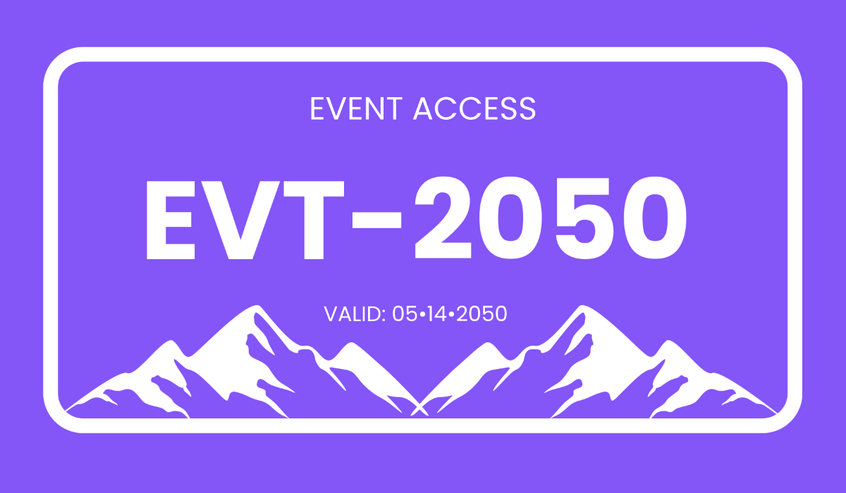 Free License Plate for Events Template to Edit Online