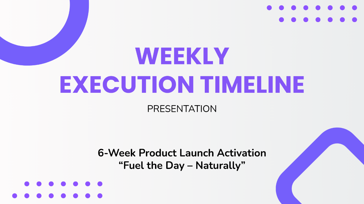 Free Weekly Timeline Presentation to Edit Online