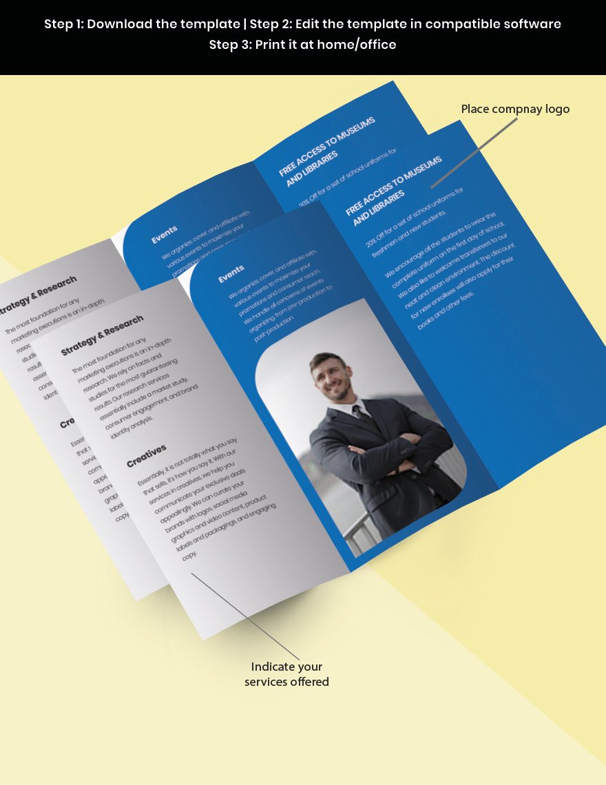 Trifold Digital Marketing Agency Brochure Template Snippet