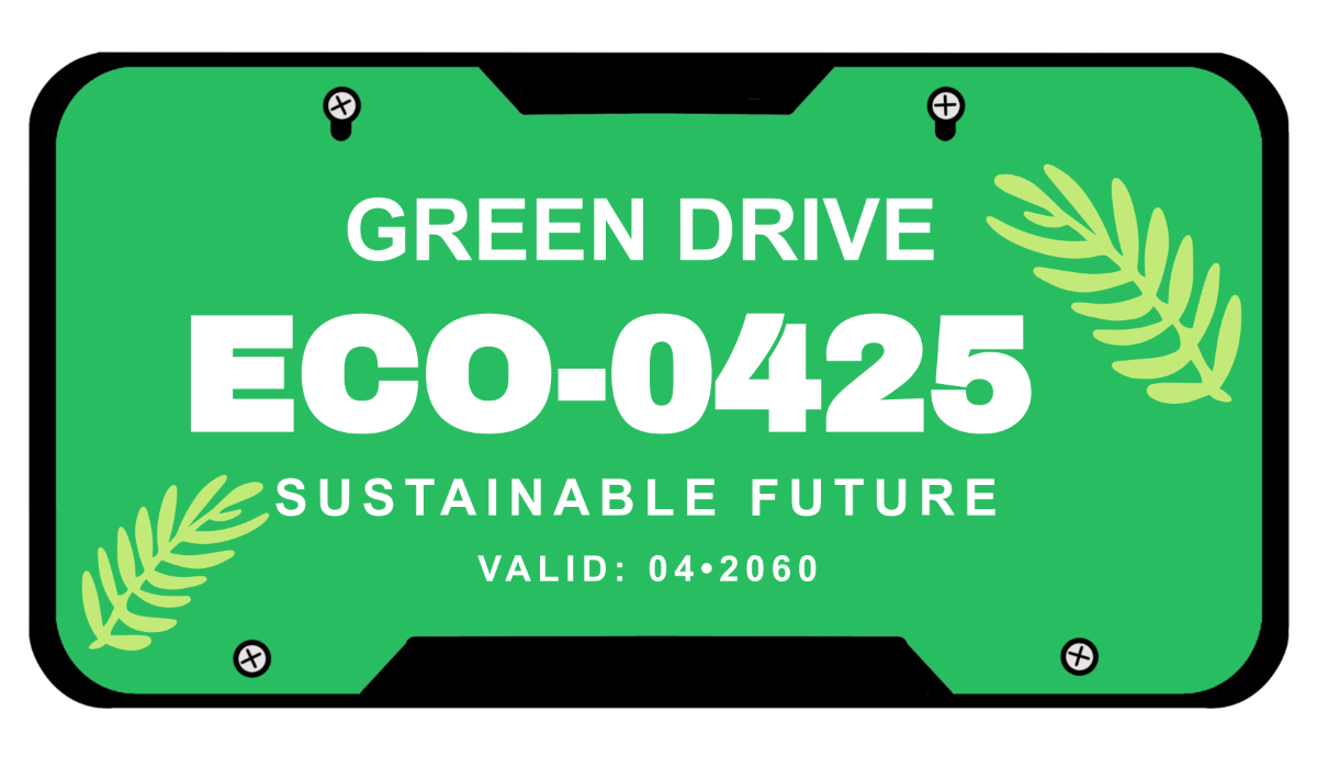 Free Green Branding License Plate Template to Edit Online