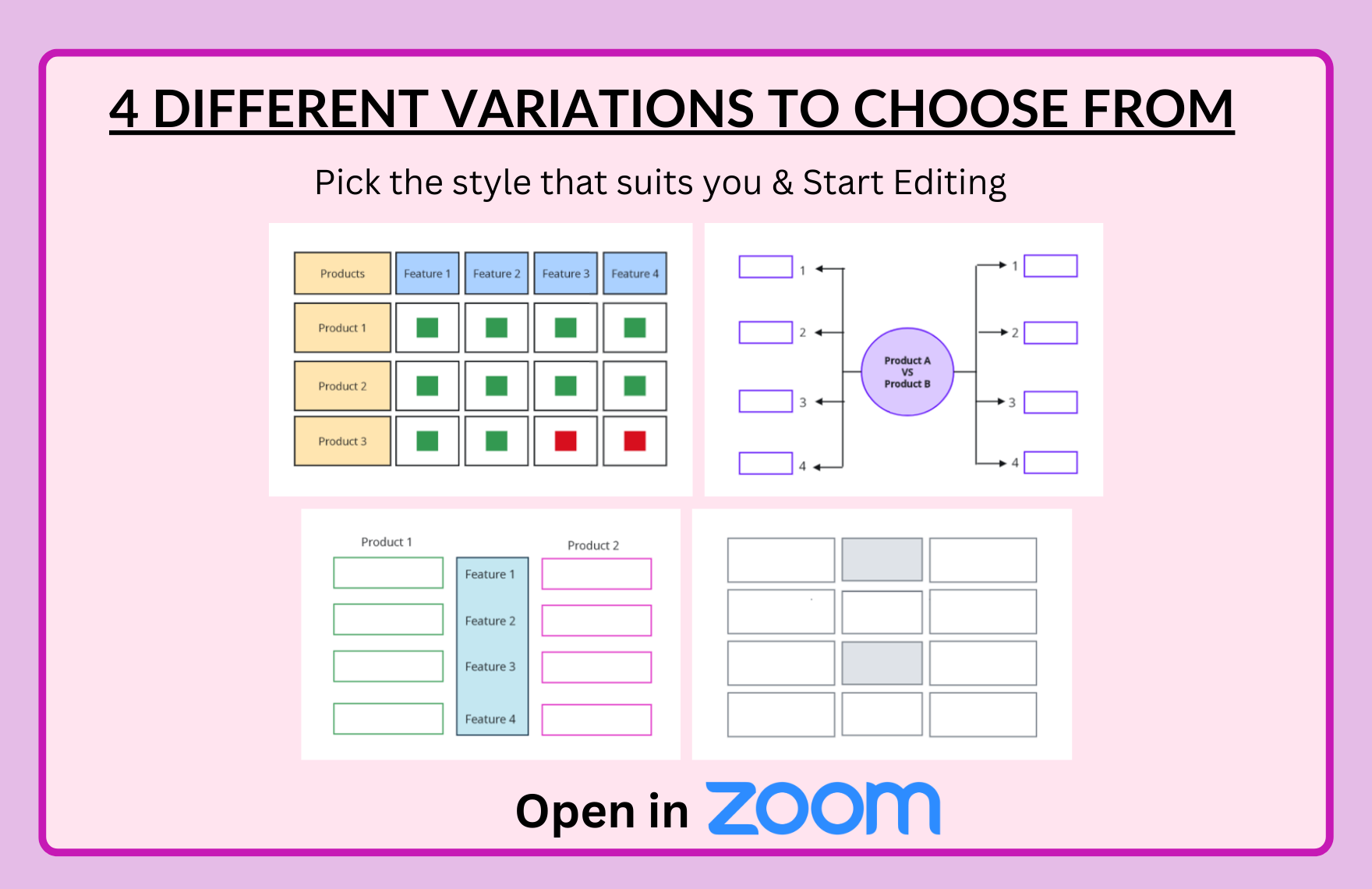 Free Comparison Chart Template