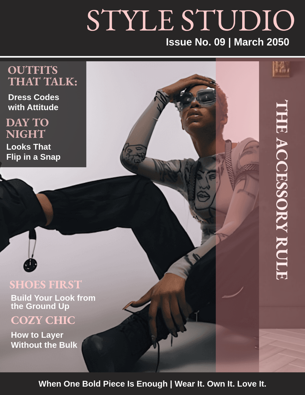 Free Magazine Cover Outfits Template to Edit Online