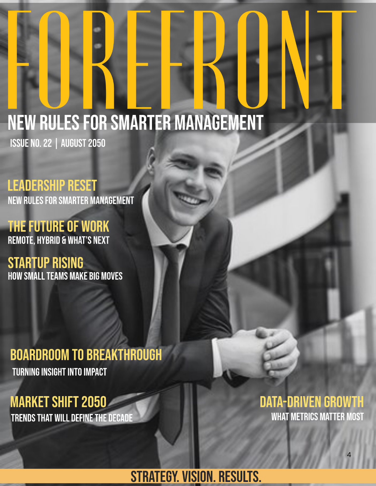 Free Gray Yellow Business Magazine Template to Edit Online