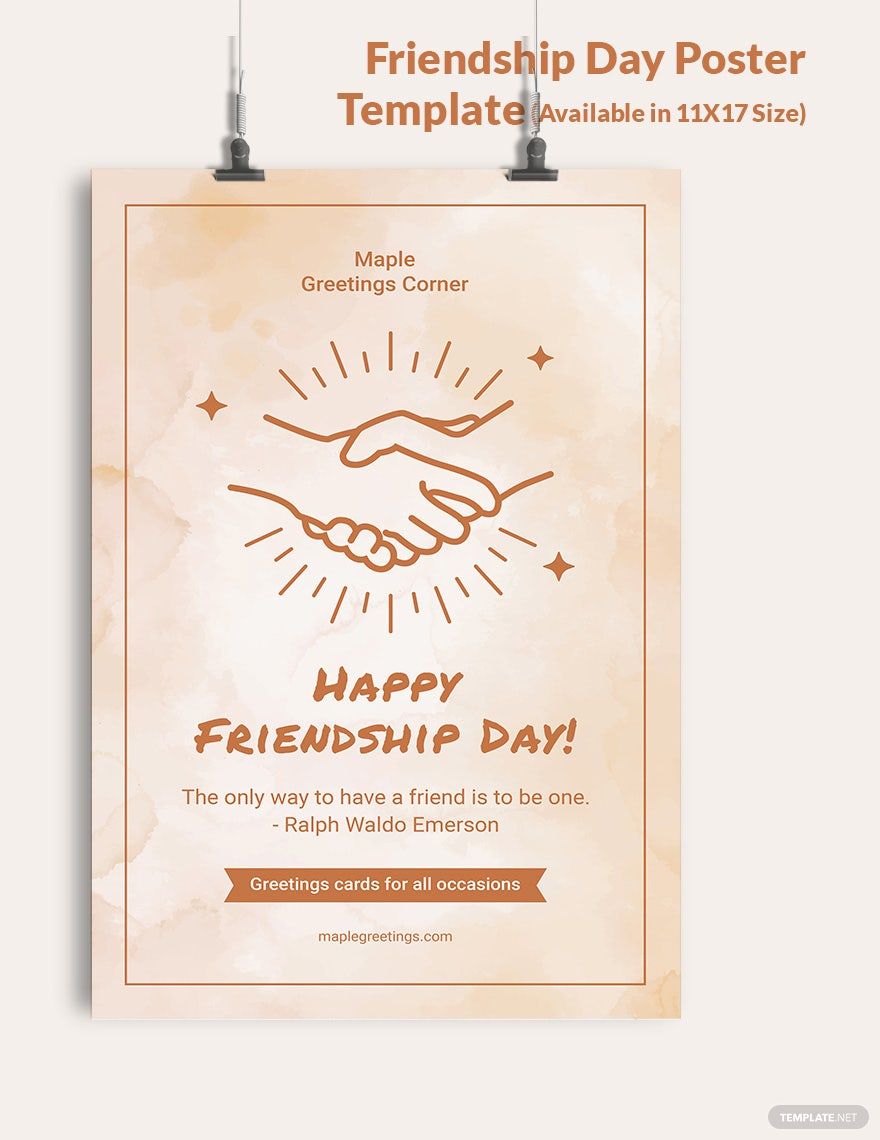 Friendship Day Poster Template in Word, Google Docs, Illustrator, PSD