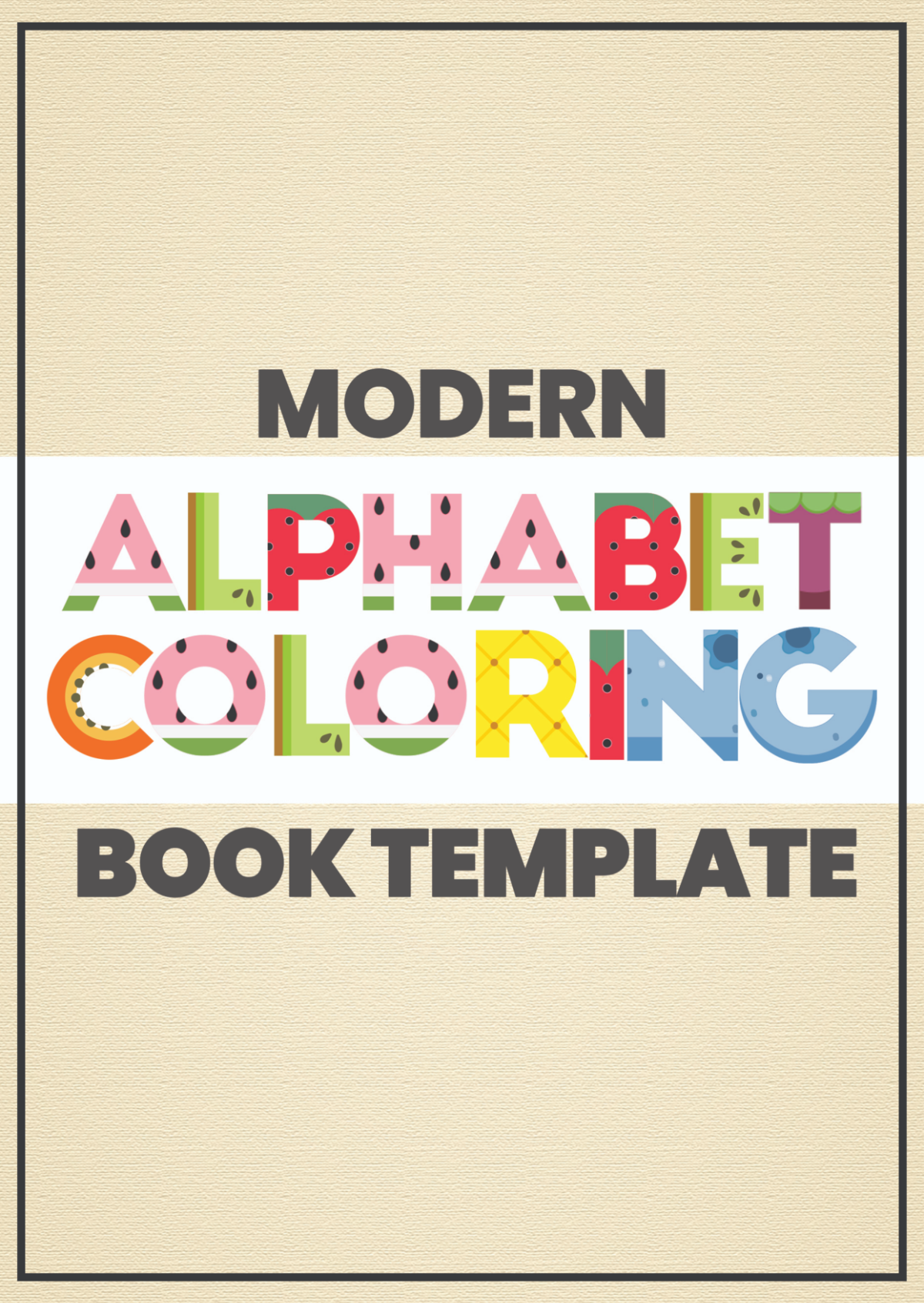 Modern Alphabet Coloring Book Template