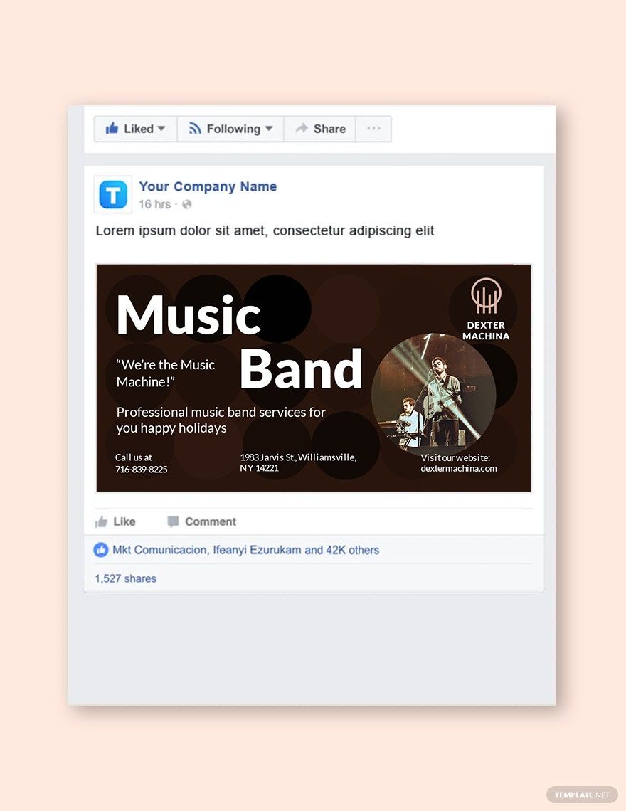 Music Band Facebook Post Template