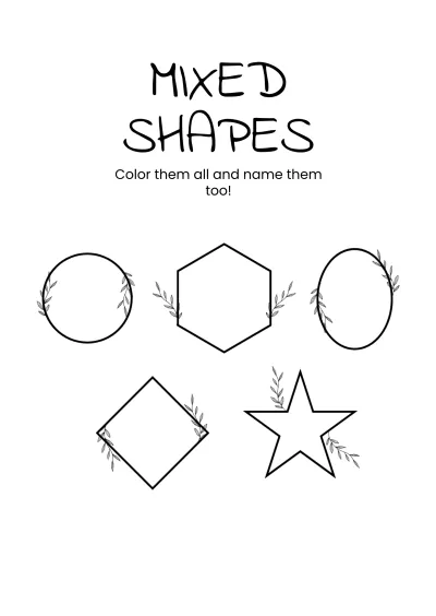 Free Shapes Coloring Book for Kindergarten Template to Download to Edit Online