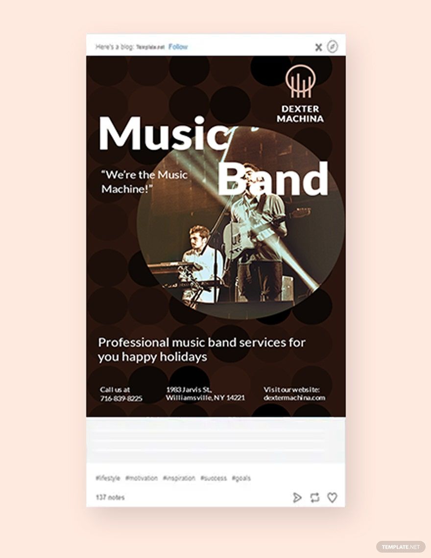 Music Band Tumblr Post Template in PSD