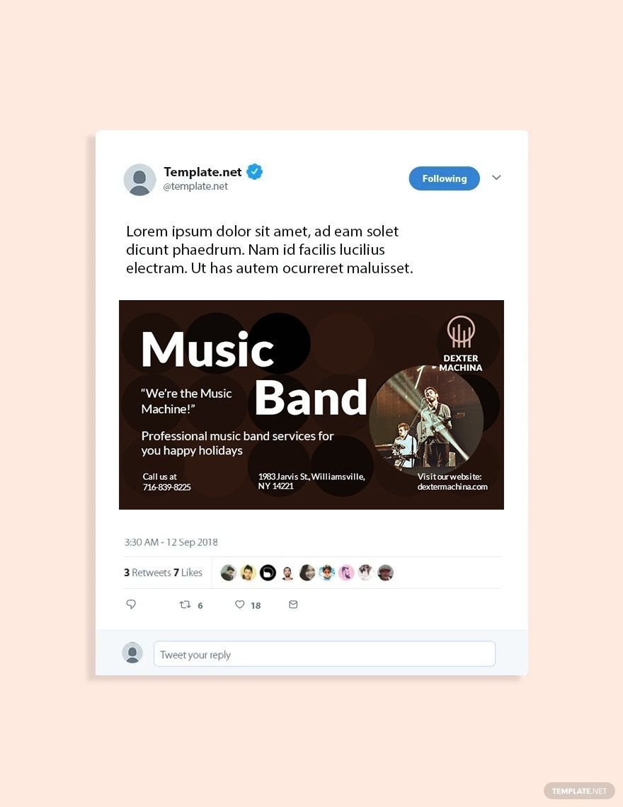 Music Band Twitter Post Template