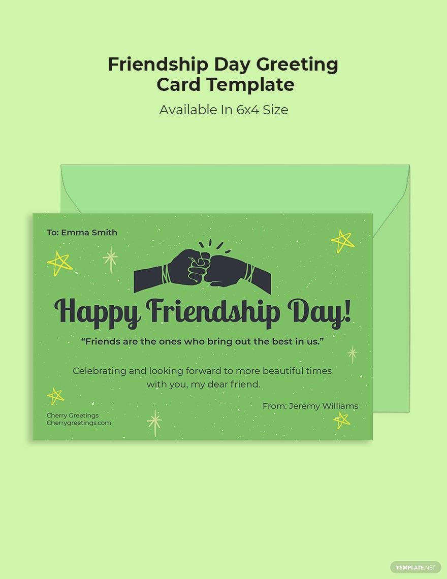 Friendship Day Greeting Card Template