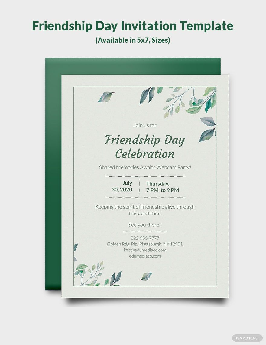 Friendship Day Invitation Template