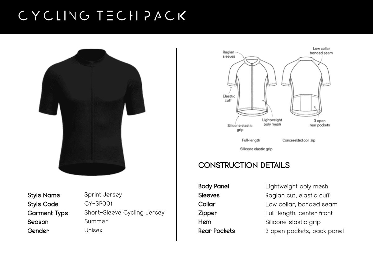 Free Simple Cycling Tech Pack Template