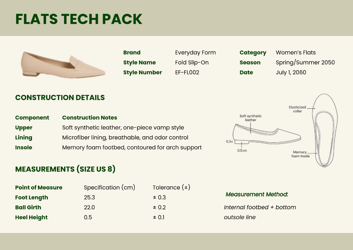 Free Flats Tech Pack Template
