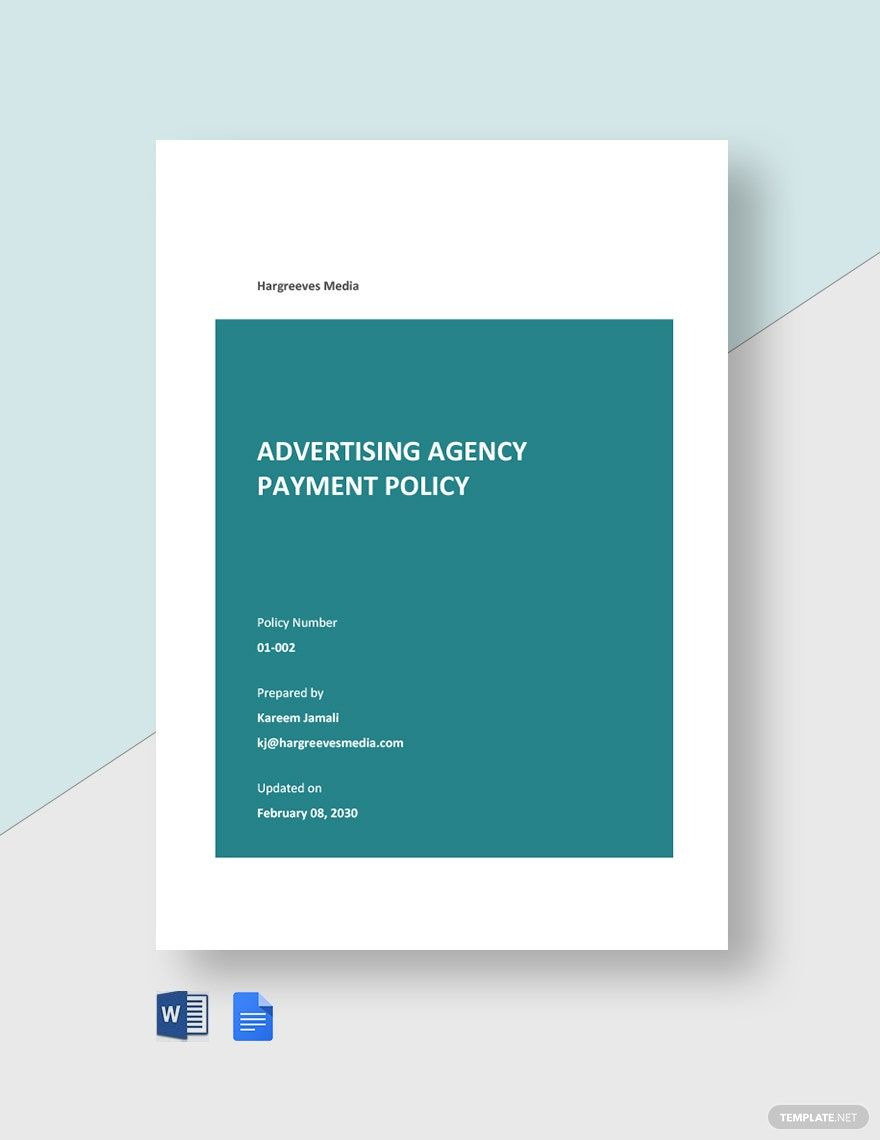 Advertising Agency Payment Policy