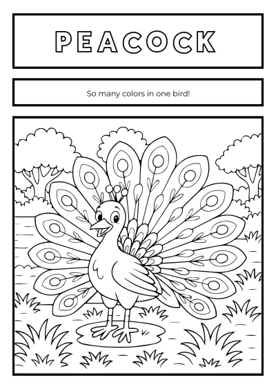 Free Animal Coloring Book Template to Edit Online