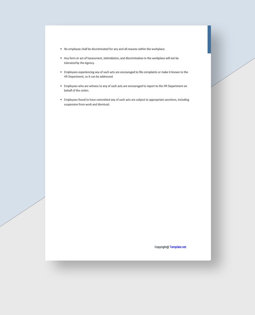 Advertising Agency Employee Policy Template