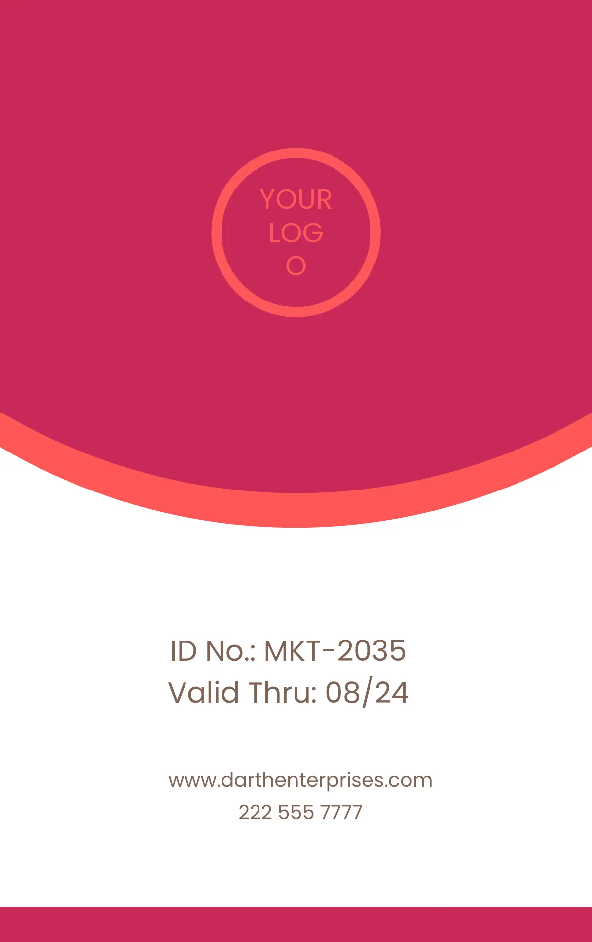 Free Editable Employee ID Card Template to Edit Online