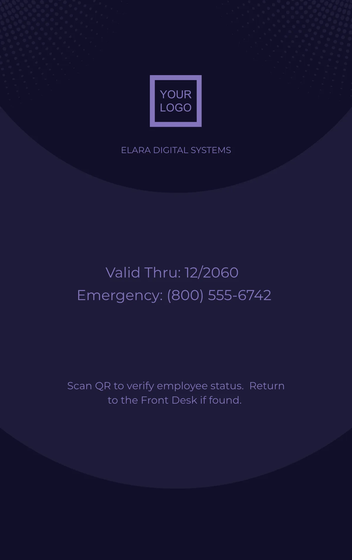 Free Employee ID Card with QR Code Template to Edit Online