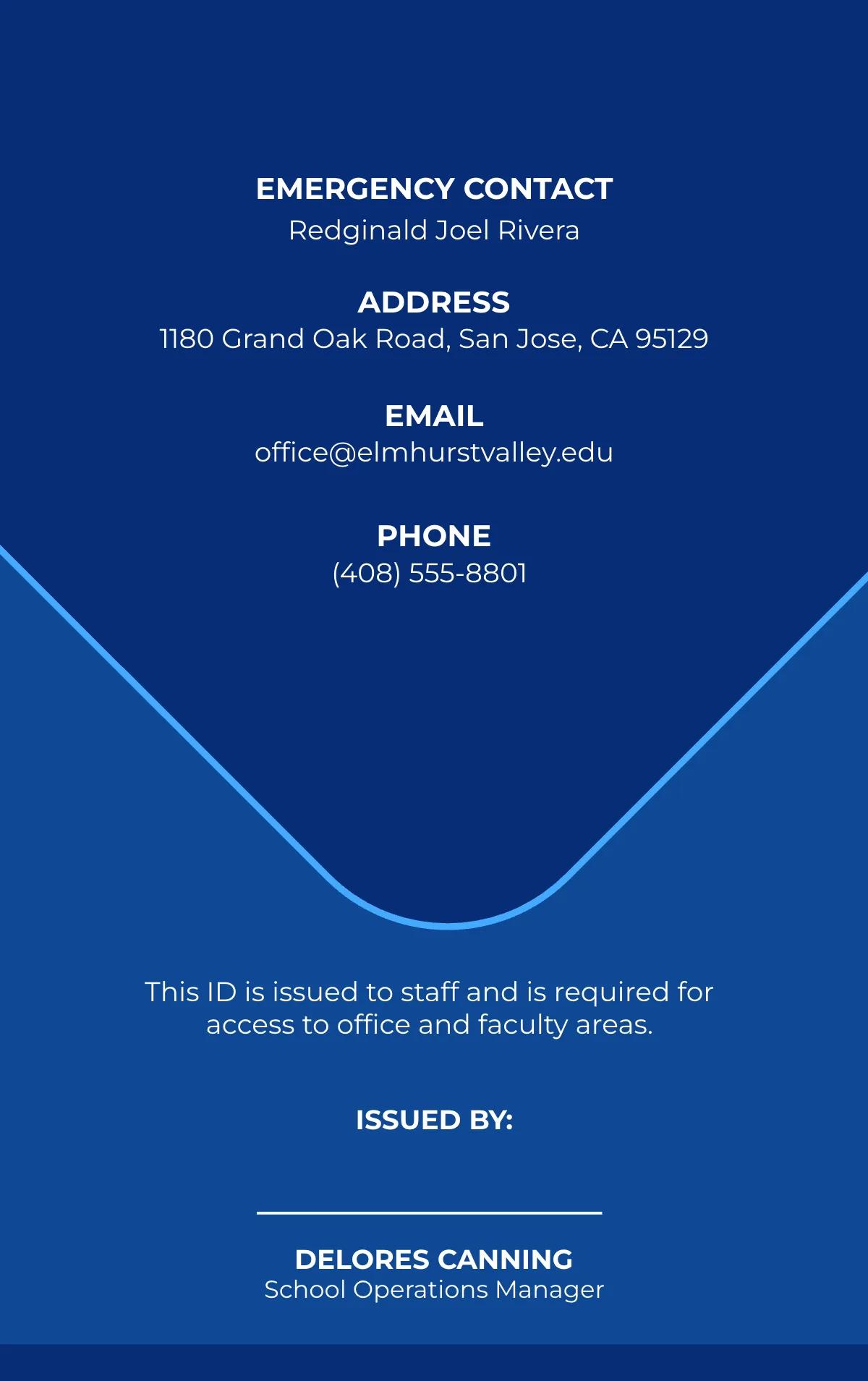 Free Blue School Office ID Card Template to Edit Online