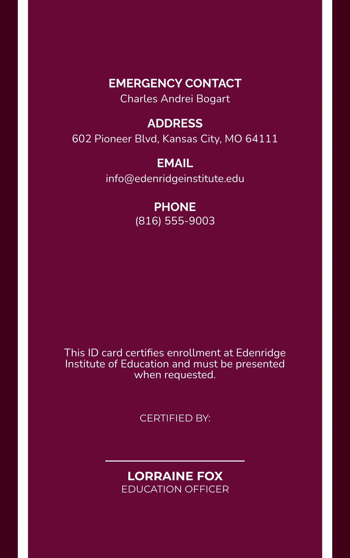 Free School ID Card for Education Template to Edit Online