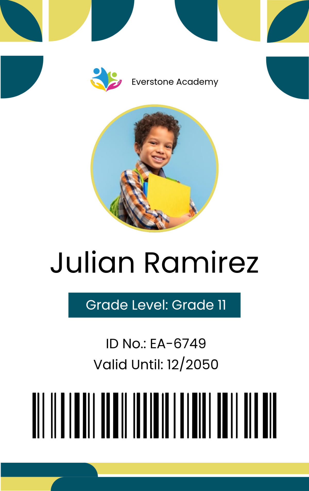 Free Colorful Child ID Card Template To Edit Online