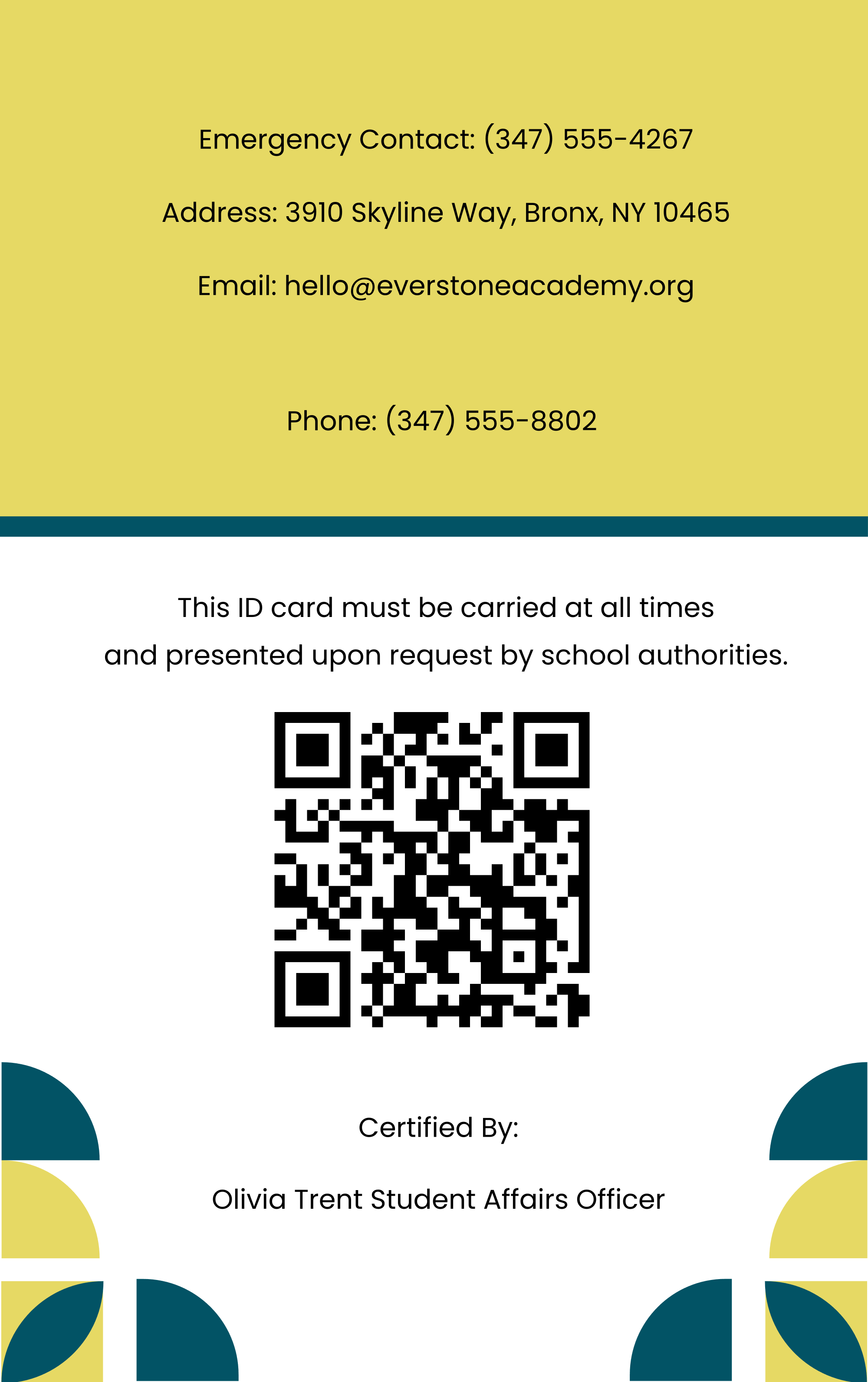 Free Abstract School ID Card Template to Edit Online