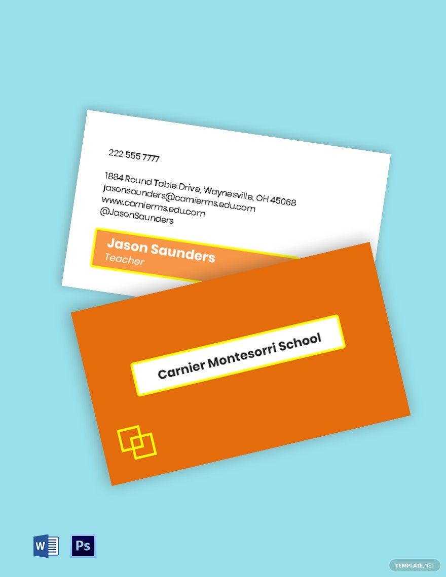 Preschool Admission Business Card Template