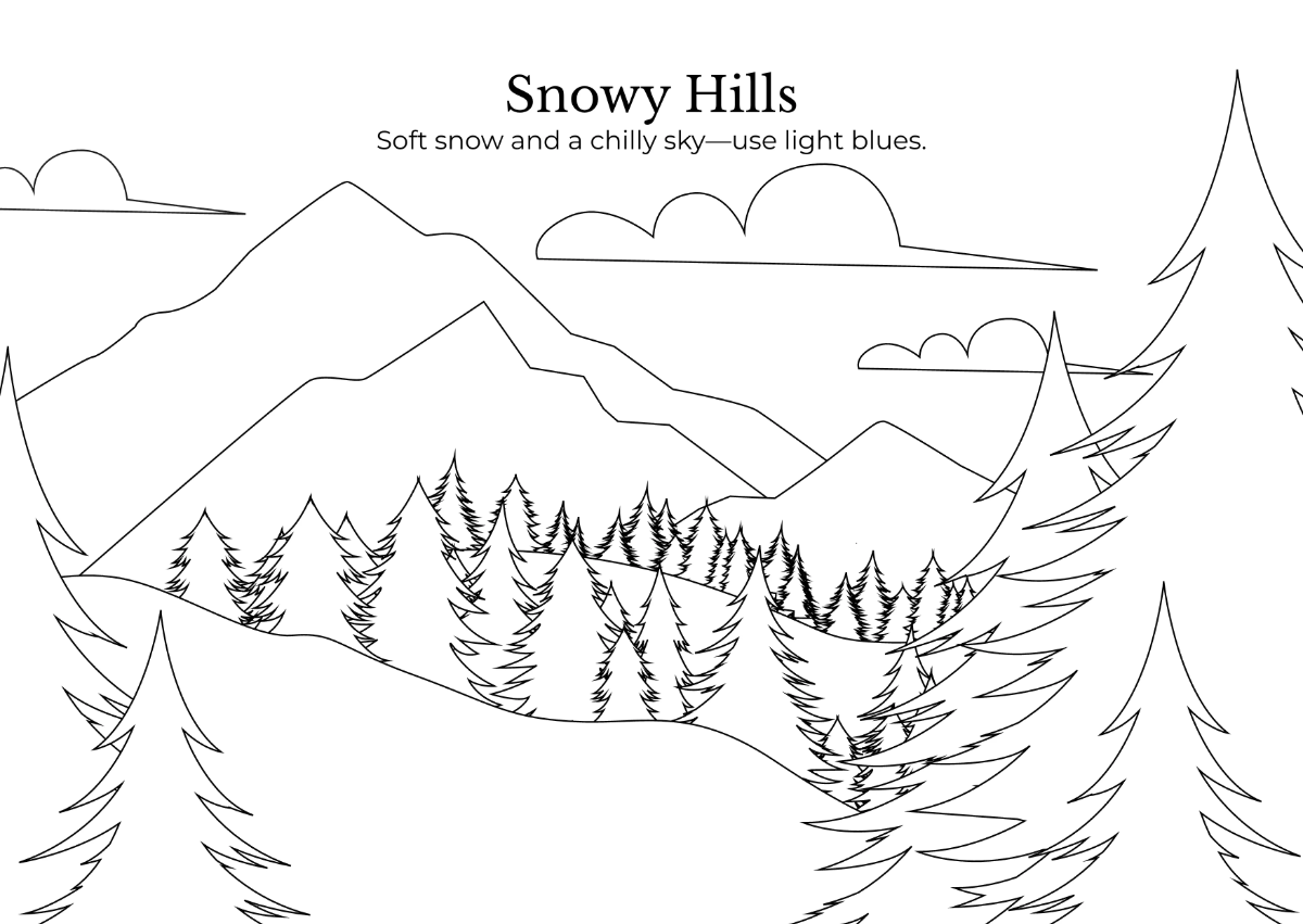 Free Landscape Coloring Book Template to Edit Online