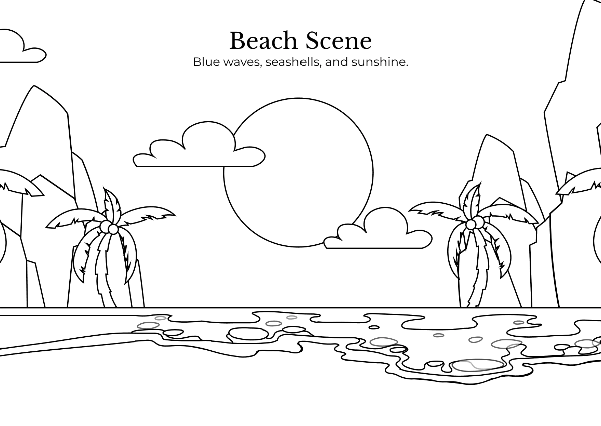 Free Landscape Coloring Book Template to Edit Online